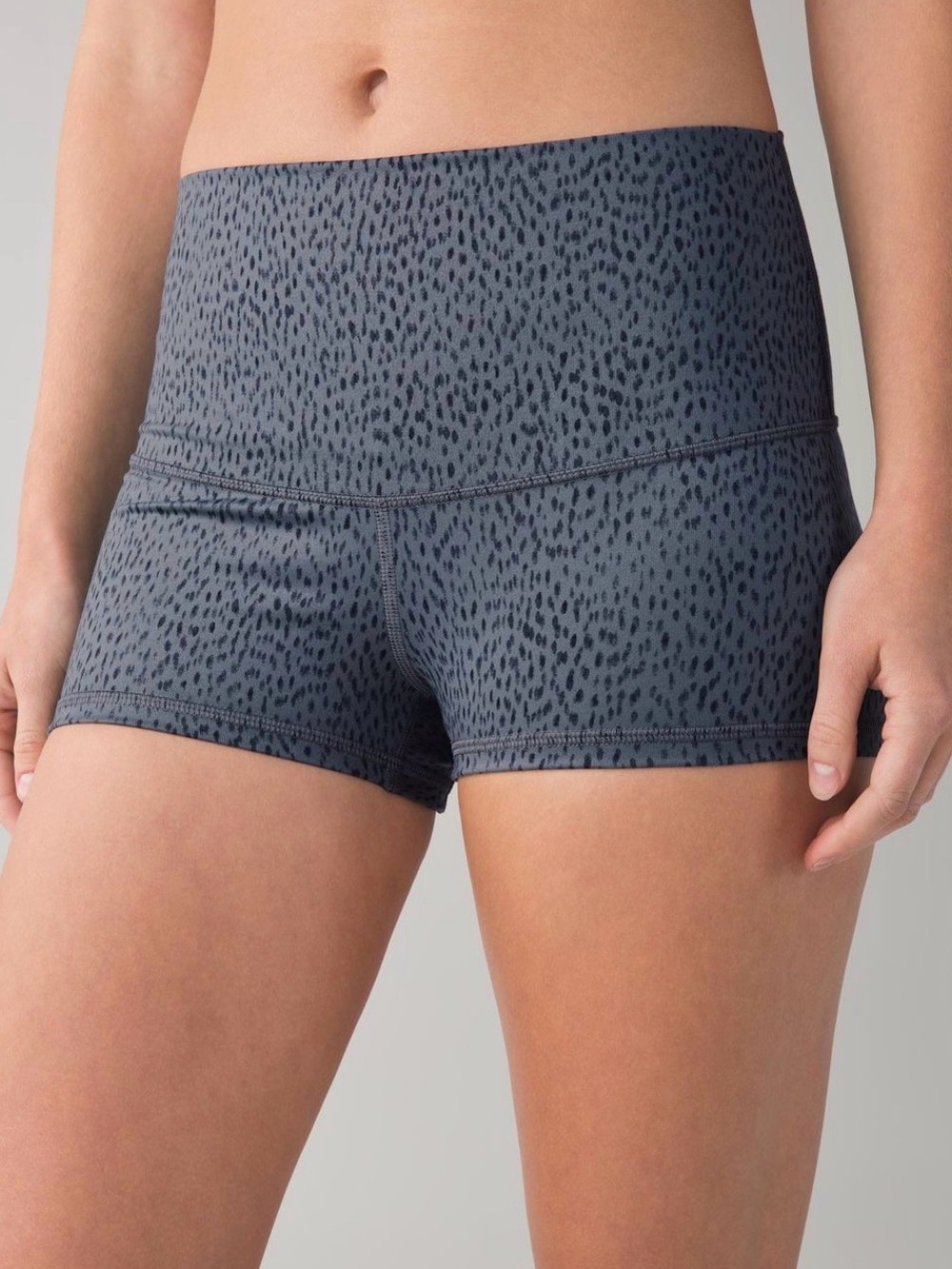 lululemon athletica Grey Leopard-Print High-Rise Athletic Shorts